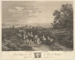 Jacques Philippe Prints: Flanders Road (Route de Flandre) after a painting in the collection of the Duc de Praslin