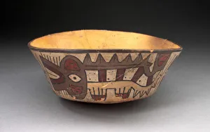 Whale Collection: Flaring Bowl Depicting Abstract Killer Whales, 180 B.C. / A.D. 500. Creator: Unknown