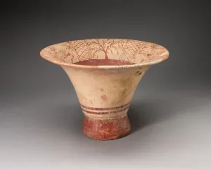 Flaring Bowl Depicting a Deer Hunting Scene on Inner Rim, 100 B. C. / A. D. 500