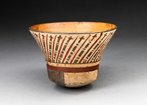 Flaring Bowl Depicting Repeated Motif Resembling Darts, 180 B. C. / A. D. 500