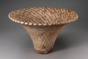 Flaring Bowl with Textile and Exterior Basket Patternings on Interior and Exterior Flaring Bowl with Textile and Exterior Basket Patternings on Interior and Exterior