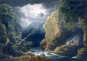 The Flash of Lightening: Caught in a Mountain Storm, pub. 1805. Creator: Philip James