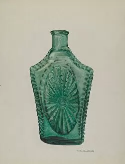 Glass Bottle Collection: Flask, 1935 / 1942. Creator: Chris Makrenos