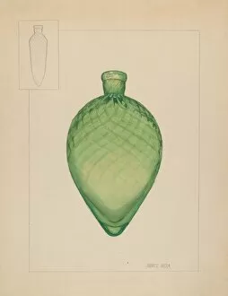 Glass Bottle Collection: Flask, 1935 / 1942. Creator: Janet Riza
