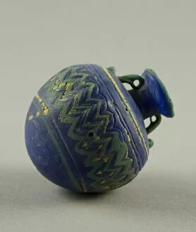 Glass Core Formed Technique Collection: Flask, 5th-4th century BCE. Creator: Unknown