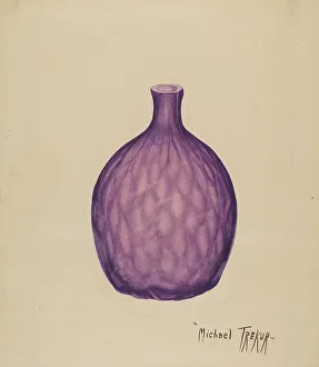 Glass Bottle Prints: Flask, c. 1936. Creator: Michael Trekur