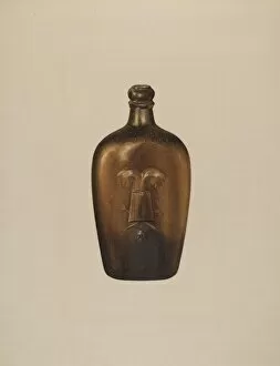 Glassworks Collection: Flask, c. 1938. Creator: Isidore Steinberg