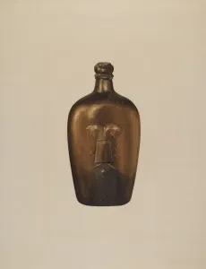 Glassworks Collection: Flask, c. 1938. Creator: Isidore Steinberg