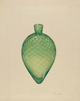 Glass Bottle Collection: Flask, c. 1940. Creator: Janet Riza