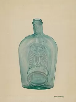 Glass Bottle Collection: Flask, c. 1941. Creator: Chris Makrenos