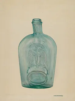 Glass Bottle Collection: Flask, c. 1941. Creator: Chris Makrenos