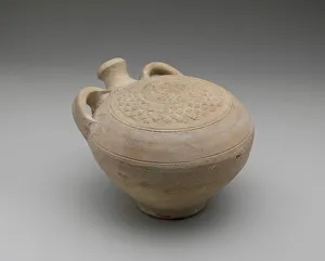 Flask with Molded Decoration, Iran, 12th-13th century. Creator: Unknown Flask with Molded Decoration, Iran, 12th-13th century. Creator: Unknown