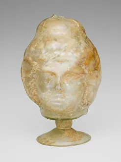 3rd Century Collection: Flask in the Shape of a Head, 3rd century. Creator: Unknown