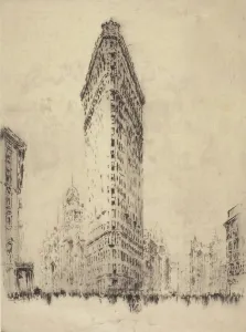 Road Junction Prints: Flat Iron Building, c1880-1900. Creator: Joseph Pennell