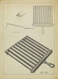 Flat Iron Prints: Flat Iron Holder, c. 1936. Creator: Janet Riza