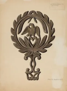 Boehmer Fritz Prints: Flat Iron Holder, c. 1937. Creator: Fritz Boehmer