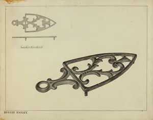 Flat Iron Prints: Flat Iron Holder, c. 1937. Creator: Holger Hansen