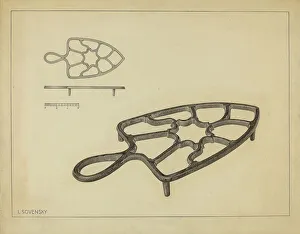 Flat Iron Prints: Flat Iron Holder, c. 1937. Creator: Isidore Sovensky