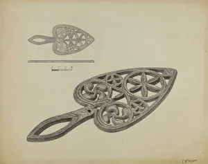 Flat Iron Prints: Flat-iron Holder, c. 1937. Creator: Jack Staloff