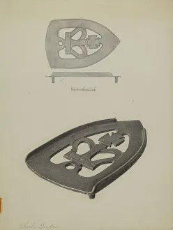 Flat Iron Prints: Flat Iron Holder, c. 1938. Creator: Charles Garjian