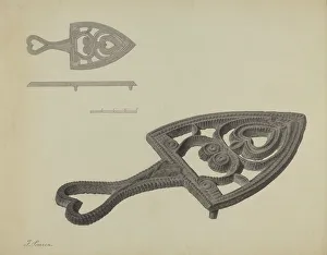 Flat Iron Prints: Flat-iron Holder, c. 1938. Creator: Filippo Porreca