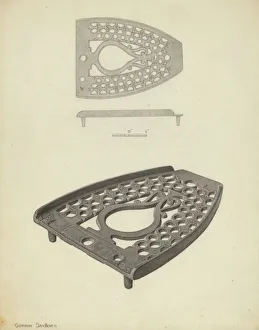Flat Iron Prints: Flat Iron Holder, c. 1938. Creator: Gordon Sanborn