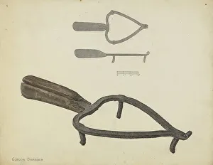 Flat Iron Prints: Flat Iron Holder, c. 1938. Creator: Gordon Sanborn