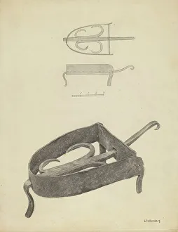 Flat Iron Prints: Flat Iron Holder, c. 1938. Creator: Joseph Rothenberg
