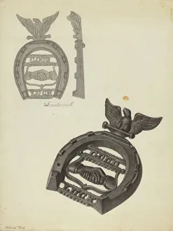 Domestic Collection: Flat Iron Holder, c. 1938. Creator: Mildred Ford