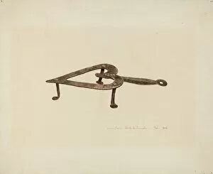 Watercolour And Graphite On Paperboard Collection: Flat Iron Holder, c. 1939. Creator: John Swientochowski