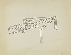 Flat Iron Prints: Flat Iron Holder, c. 1939. Creator: Irene Lawson