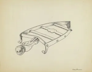Flat Iron Prints: Flat Iron Holder, c. 1939. Creator: Irene Lawson