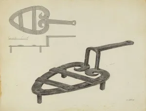 Flat Iron Prints: Flat Iron Holder, c. 1939. Creator: Jacob Lipkin
