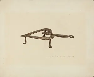 Heart Shape Prints: Flat Iron Holder, c. 1939. Creator: John Swientochowski