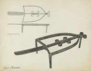 Flat Iron Prints: Flat Iron Holder, c. 1939. Creator: Lazar Rubinstein
