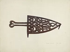 Metal Work Gallery: Flat Iron Holder, c. 1940. Creator: Donald Harding