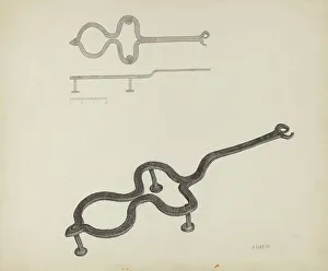Flat Iron Prints: Flat Iron Holder, c. 1940. Creator: Jacob Lipkin