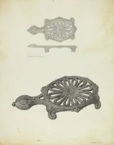 Domestic Collection: Flat Iron Holder, c. 1940. Creator: Mildred Ford