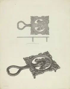Flat Iron Prints: Flat Iron Holder, c. 1940. Creator: Milton Grubstein