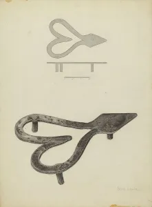 Flat Iron Prints: Flat Iron Holder, c. 1940. Creator: Neva Coffey