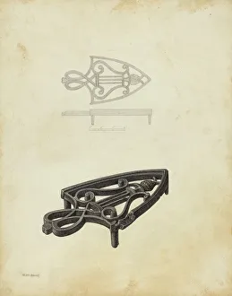 Flat Iron Prints: Flat Iron Holder, c. 1941. Creator: Helen Hobart