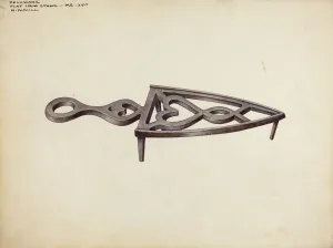 Flat Iron Prints: Flat Iron Stand, c. 1941. Creator: Henrietta S. Hukill