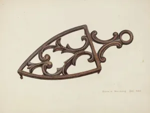 Domestic Collection: Flat Iron Stand, c. 1942. Creator: Donald Harding