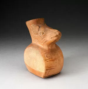 Andean Gallery: Flat-Sided Jar with Relief of Rodent Head Attached to the Vessels Neck, 100 B.C. / A.D