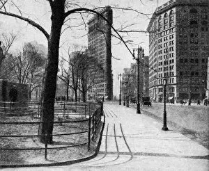 Images Dated 25th August 2009: Flatiron Building and Madison Square, New York City, USA, c1930s. Artist: Ewing Galloway