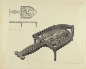 Flat Iron Prints: Flatiron Holder, c. 1936. Creator: Isidore Sovensky
