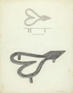 Heart Shape Prints: Flatiron Holder, c. 1939. Creator: Benjamin Resnick