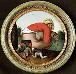 Corrupt Gallery: The Flatterers. Artist: Brueghel, Pieter, the Younger (1564-1638)