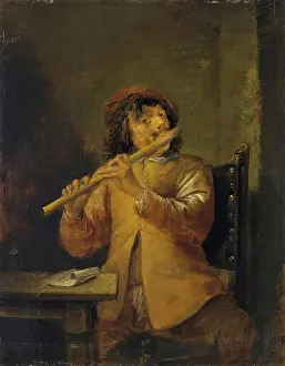 David Prints: Flautist, 1630. Creator: David Teniers II
