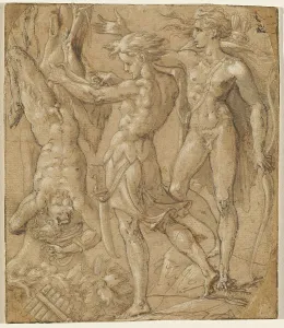 Torturing Prints: The Flaying of Marsyas, 1526/1530. Creator: Parmigianino